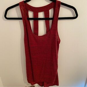 HAPPENING in the present h.i.p dark red tank top with back cut outs size small